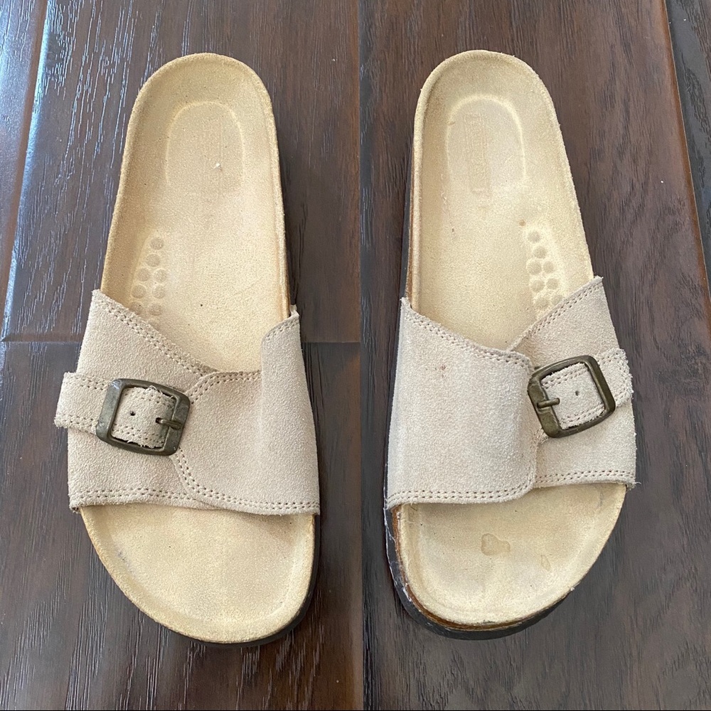 Lands’ End women’s slide cork bed slide sandals 7